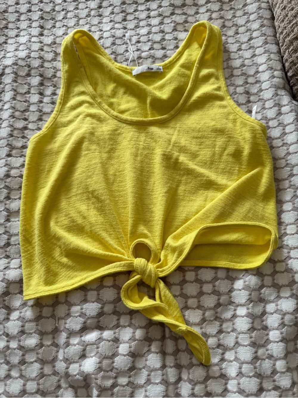 Wilfred Bright Yellow Tie-Front Tank Top